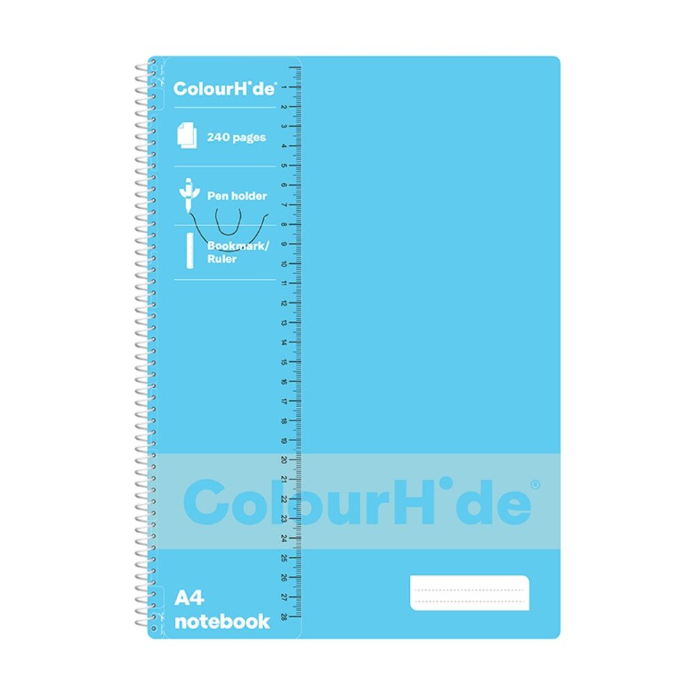 10PK Colourhide A4 Writing Notebook Spiral School Stationery 240 Pages Assorted