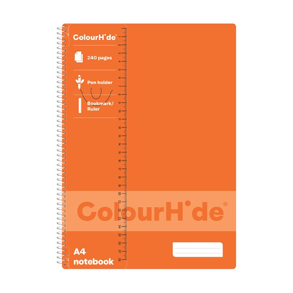10PK Colourhide A4 Writing Notebook Spiral School Stationery 240 Pages Assorted