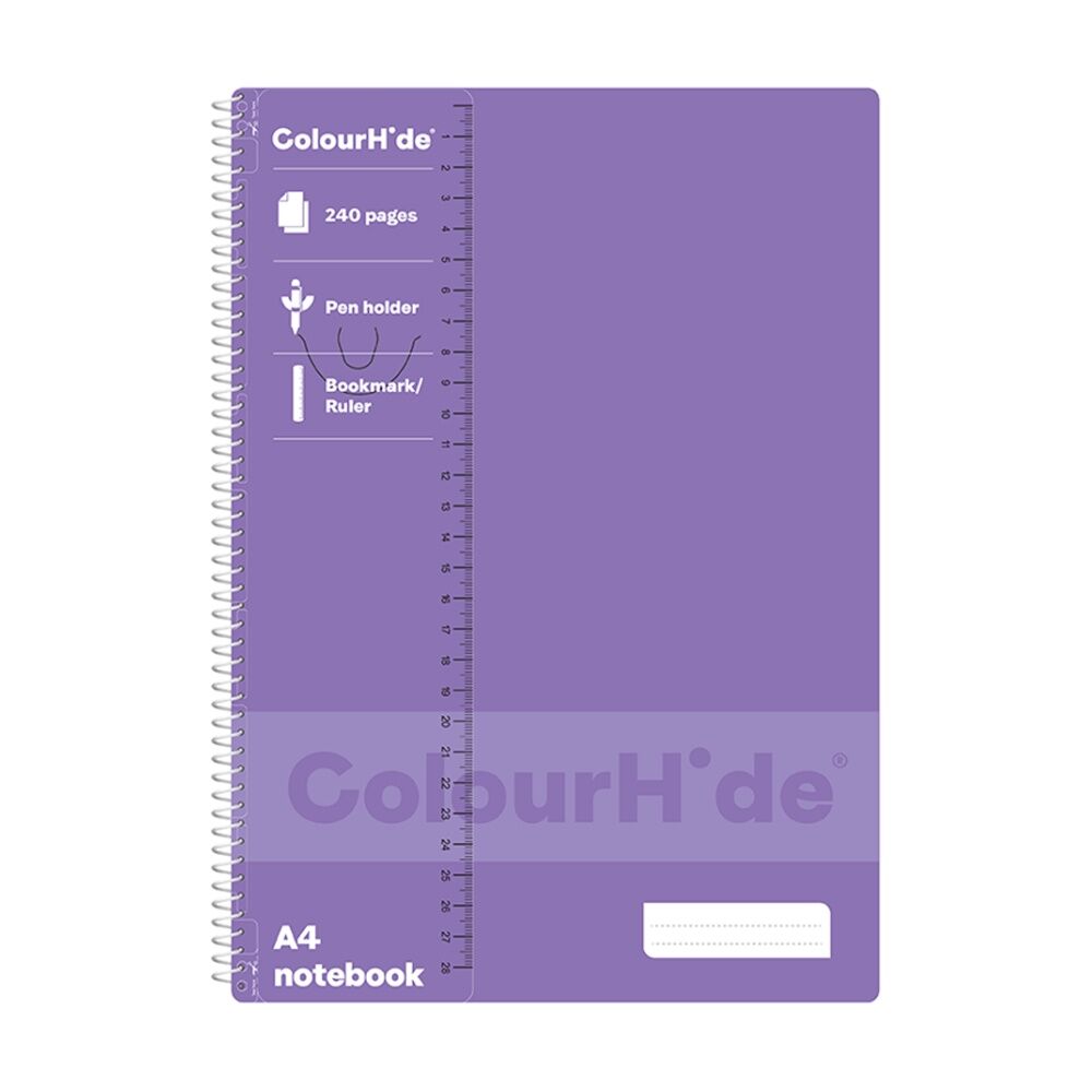 10PK Colourhide A4 Writing Notebook Spiral School Stationery 240 Pages Assorted