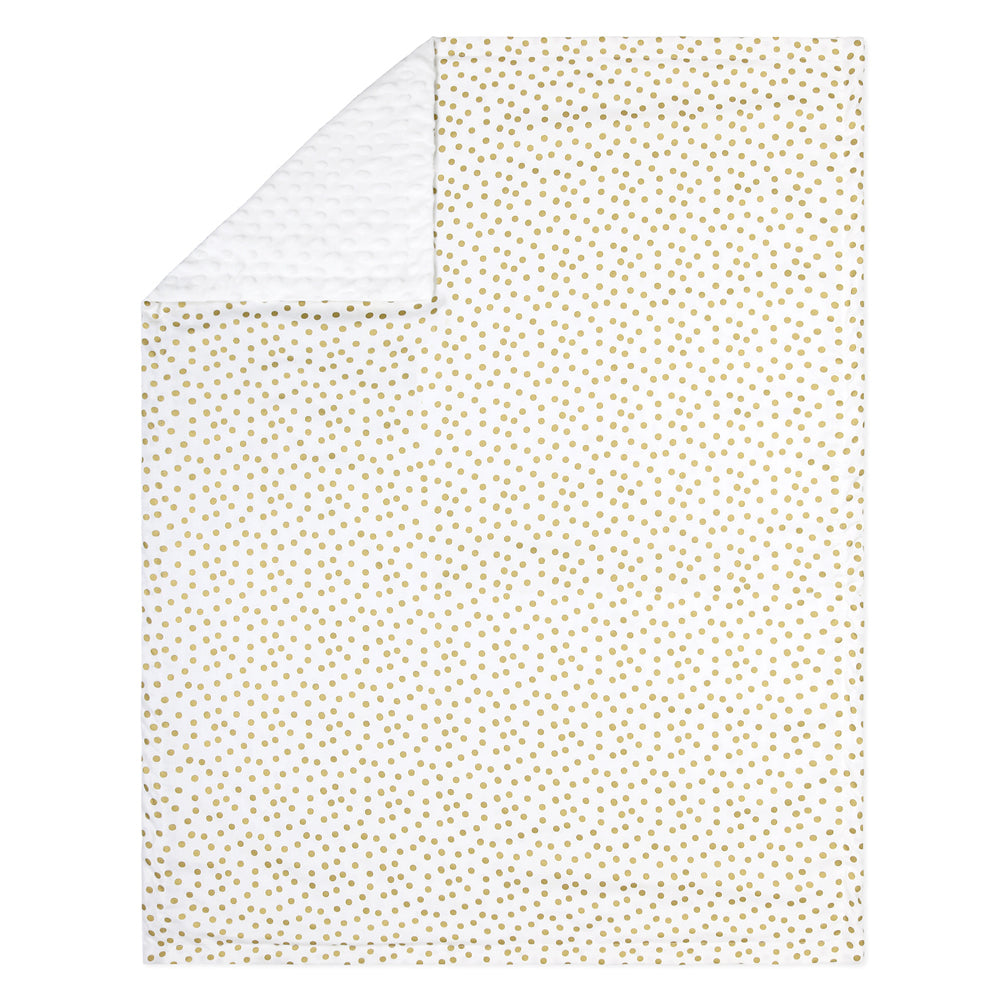 2PK The Peanutshell 101cm Cotton Nursery Blanket Gold Dots