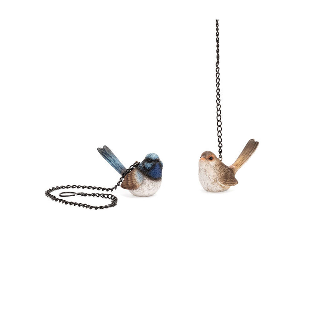 4x 2pc Polyresin Fairy Wren Hanging Mixed 3.5x5cm