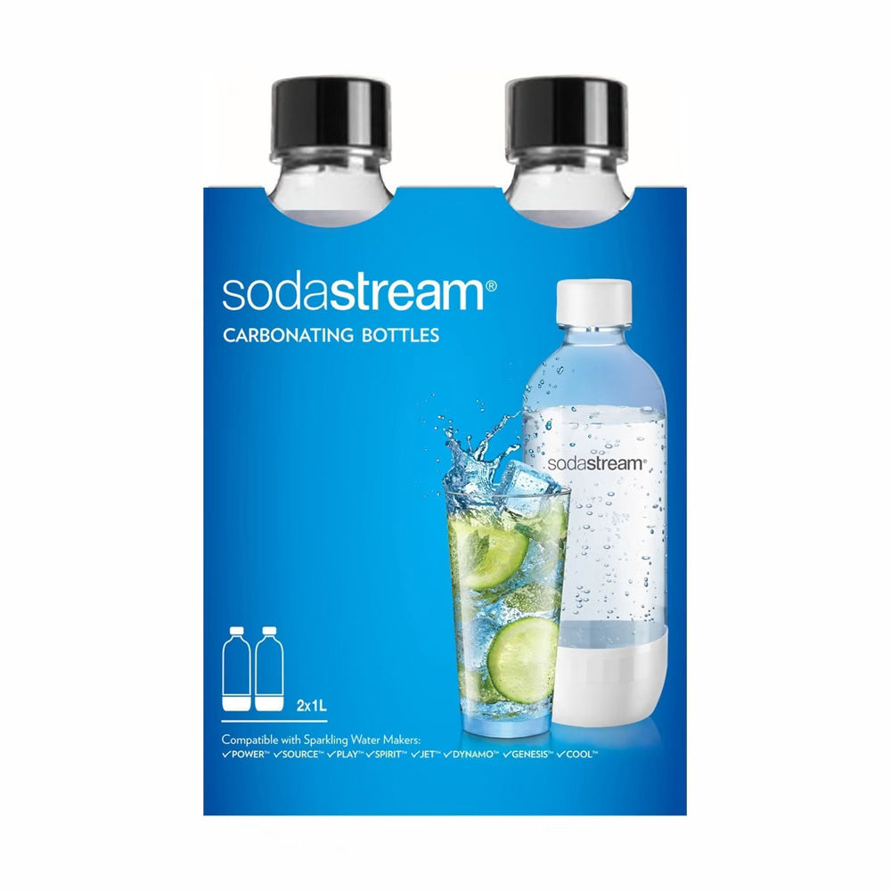 4pc SodaStream 1L Plastic Carbonating Bottles Twin Pack - Black Fuse