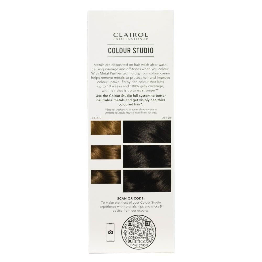 3PK Clairol Professional Permanent Hair Colour Cream 2/0 Midnight Black Dye