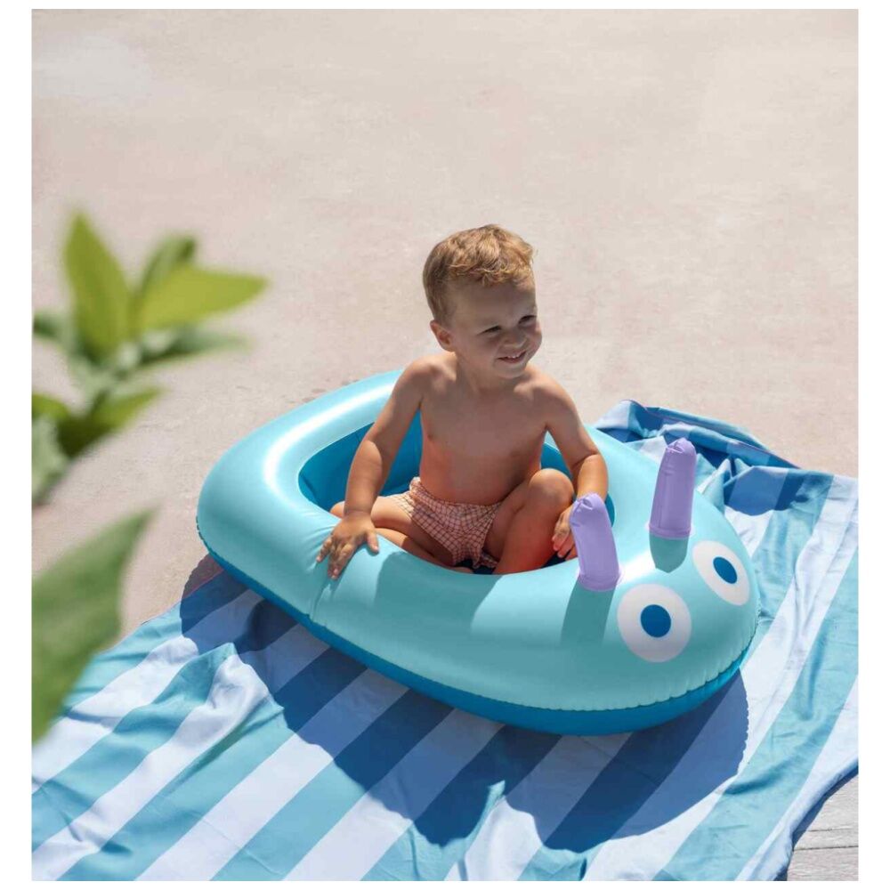 Quut Childrens Pool/Bath Toy Inflatable Boat Ocean Blue Bug 3Y+