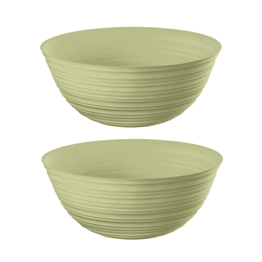 2PK Guzzini Plastic Food/Salad Serving Bowl 5L 30cm Round X-Large Green