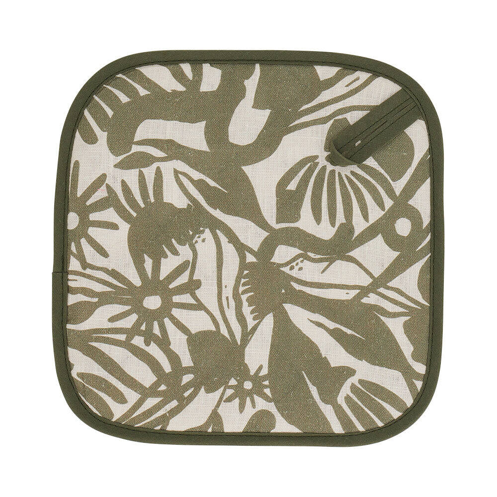 2PK Annabel Trends Linen Pot Holder Square 20x20cm - Abstract Gum