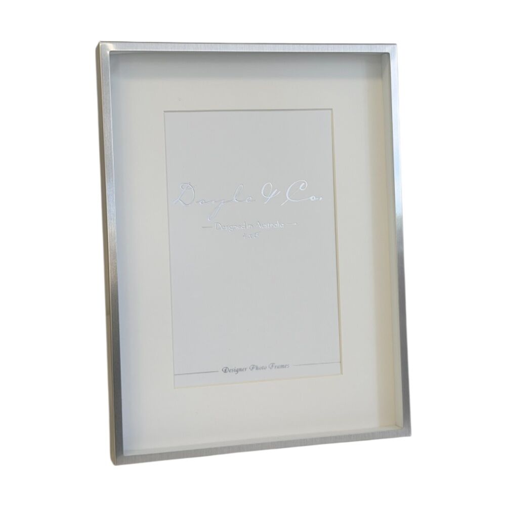 SS Collective Silver Chrome Stately Shadow Box Rectangle Photo Frame 4x6