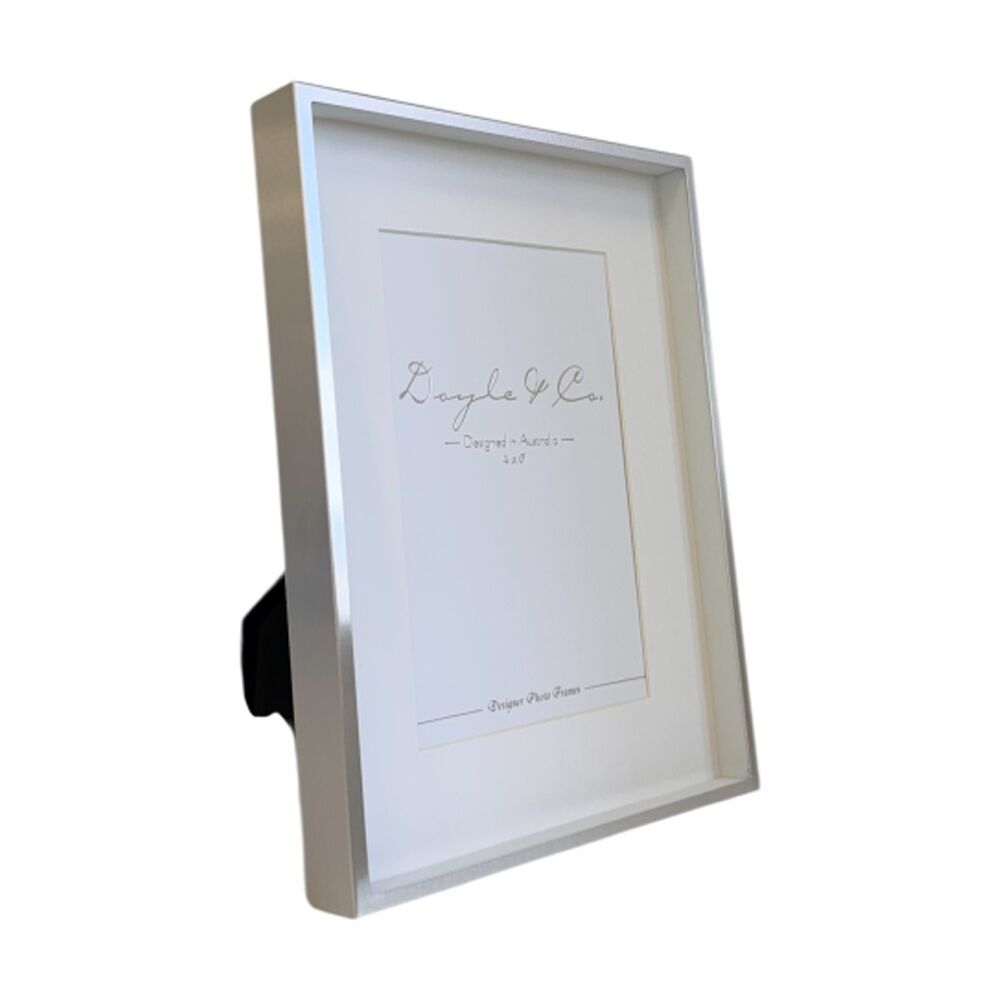 2PK SS Collective Silver Chrome Stately Shadow Box Rectangle Photo Frame 4x6