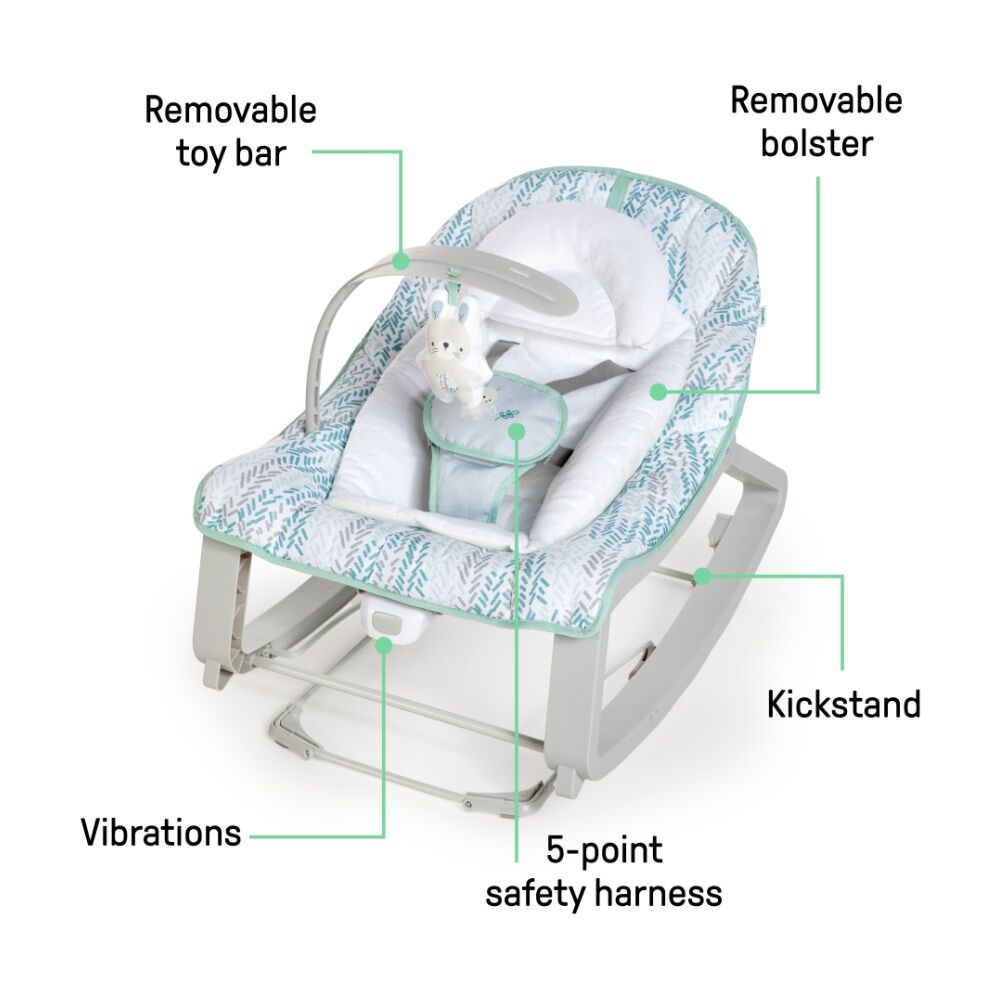 Ingenuity Keep Cozy 3 in 1 Grow with Me Baby Bounce & Rock Seat 0m+