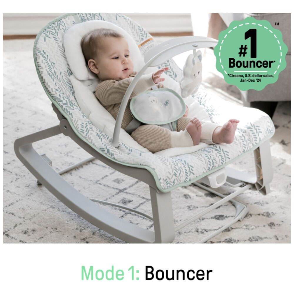 Ingenuity Keep Cozy 3 in 1 Grow with Me Baby Bounce & Rock Seat 0m+