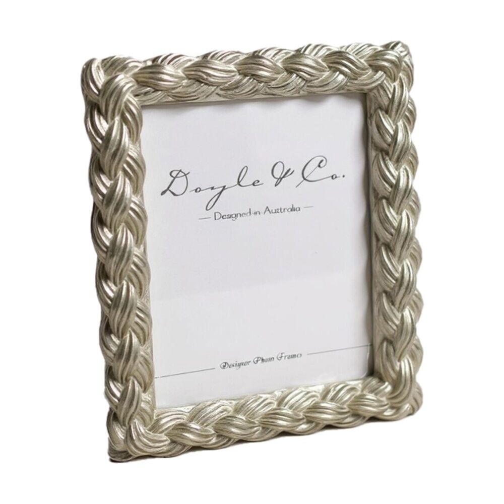 SS Collective Silver Plait Textured Resin Rectangle Photo Frame 4x6