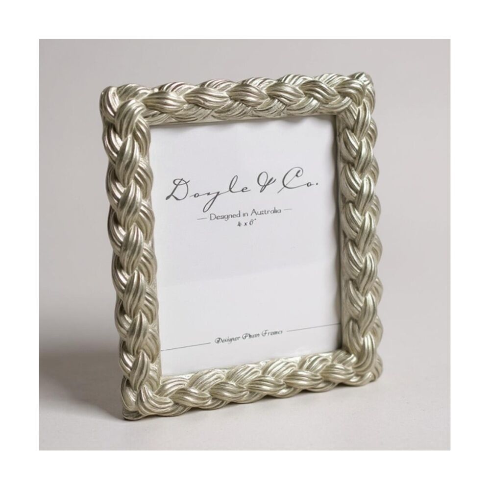 SS Collective Silver Plait Textured Resin Rectangle Photo Frame 4x6