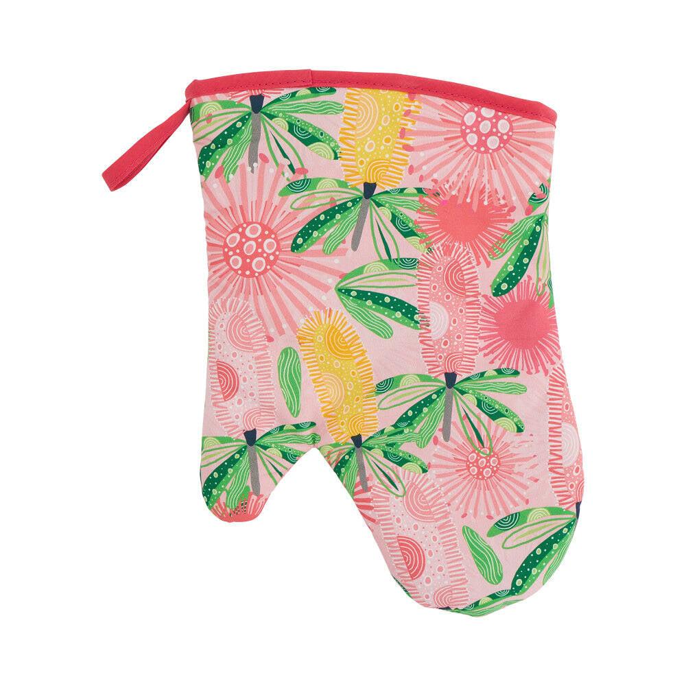2PK Annabel Trends Cotton Single Oven Mitt 18x26cm - Pink Banksia