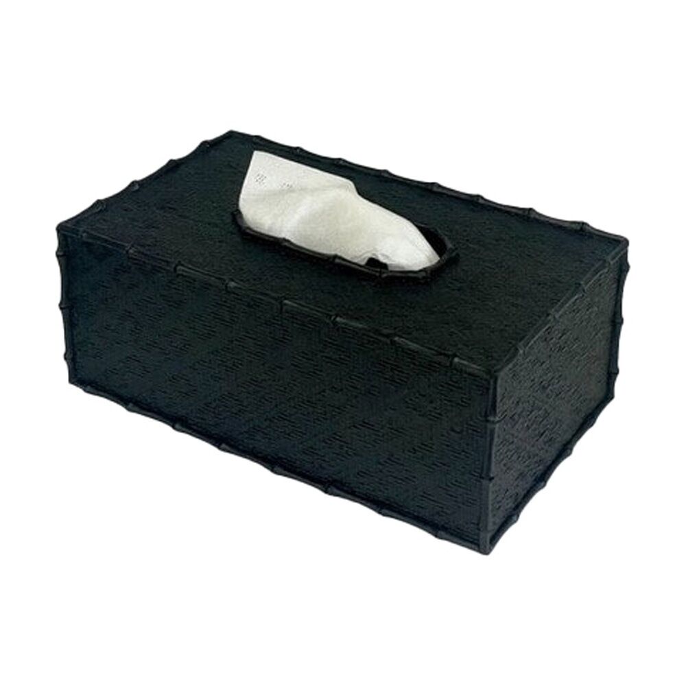2PK SS Collective Black Weave Rectangle Tissue Box Home Decor 25x14cm