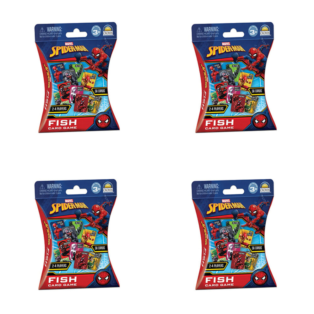 4PK Spiderman Fish Card Game Educational Memory Game Kids/Children 3y+