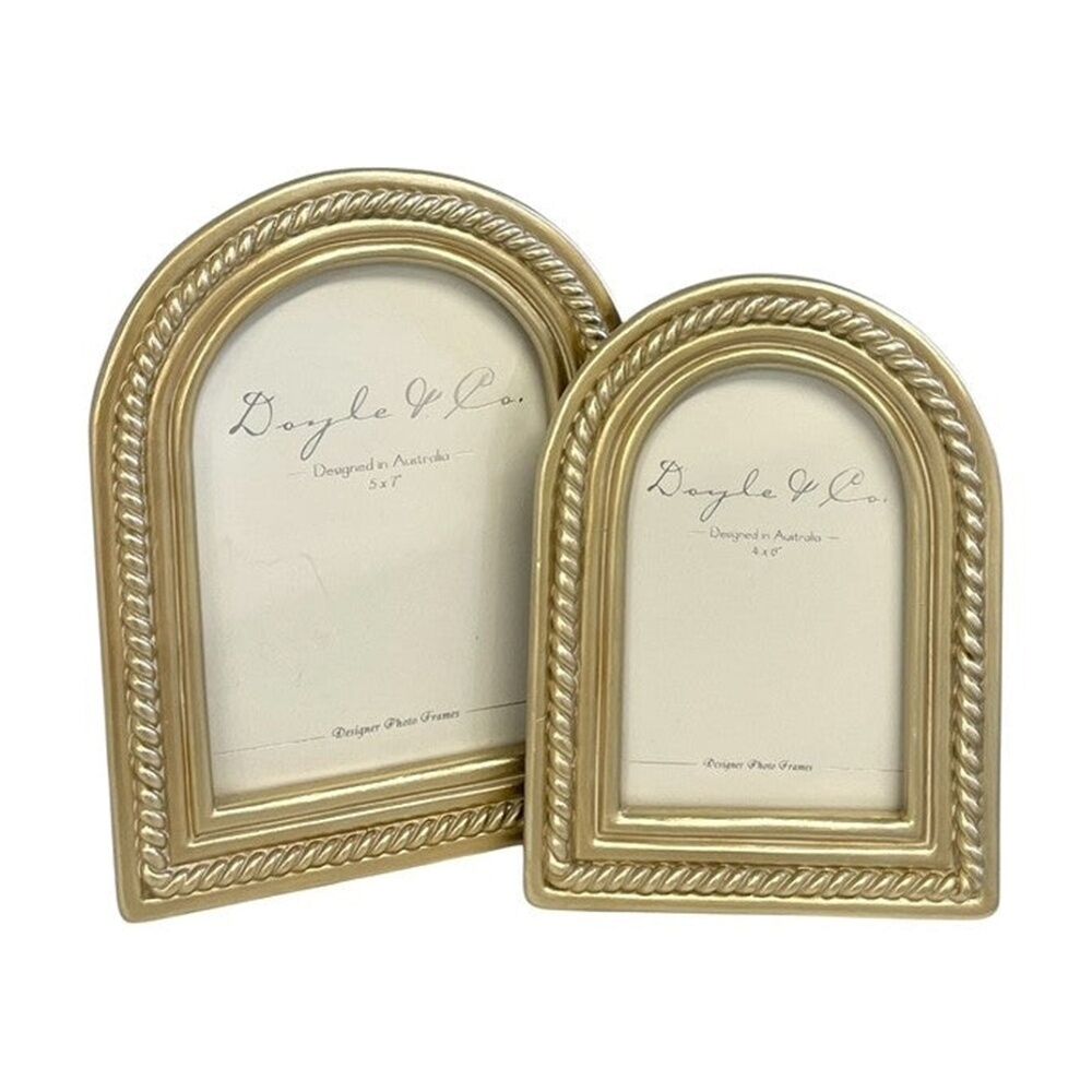 SS Collective Gold Arch Photo Frame With Textured Rope Detail 4x6
