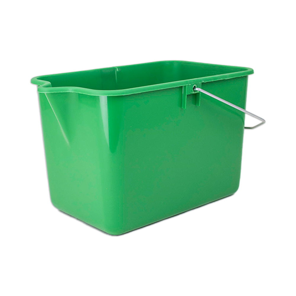 6PK Homeleisure Mop Bucket W/Lip 9L BP Green Kitchen Cooking
