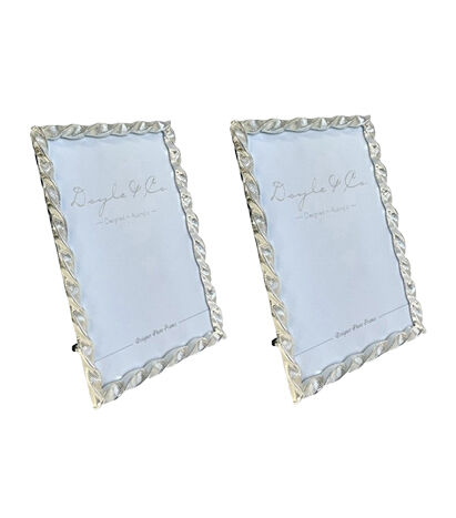 2PK SS Collective Silver Elegant Textured Twirl Rectangle Photo Frame 4x6