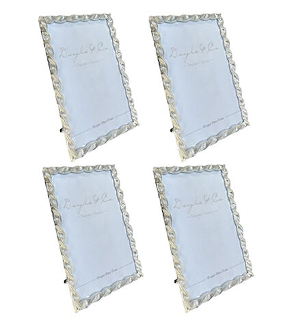 4PK SS Collective Silver Elegant Textured Twirl Rectangle Photo Frame 5x7