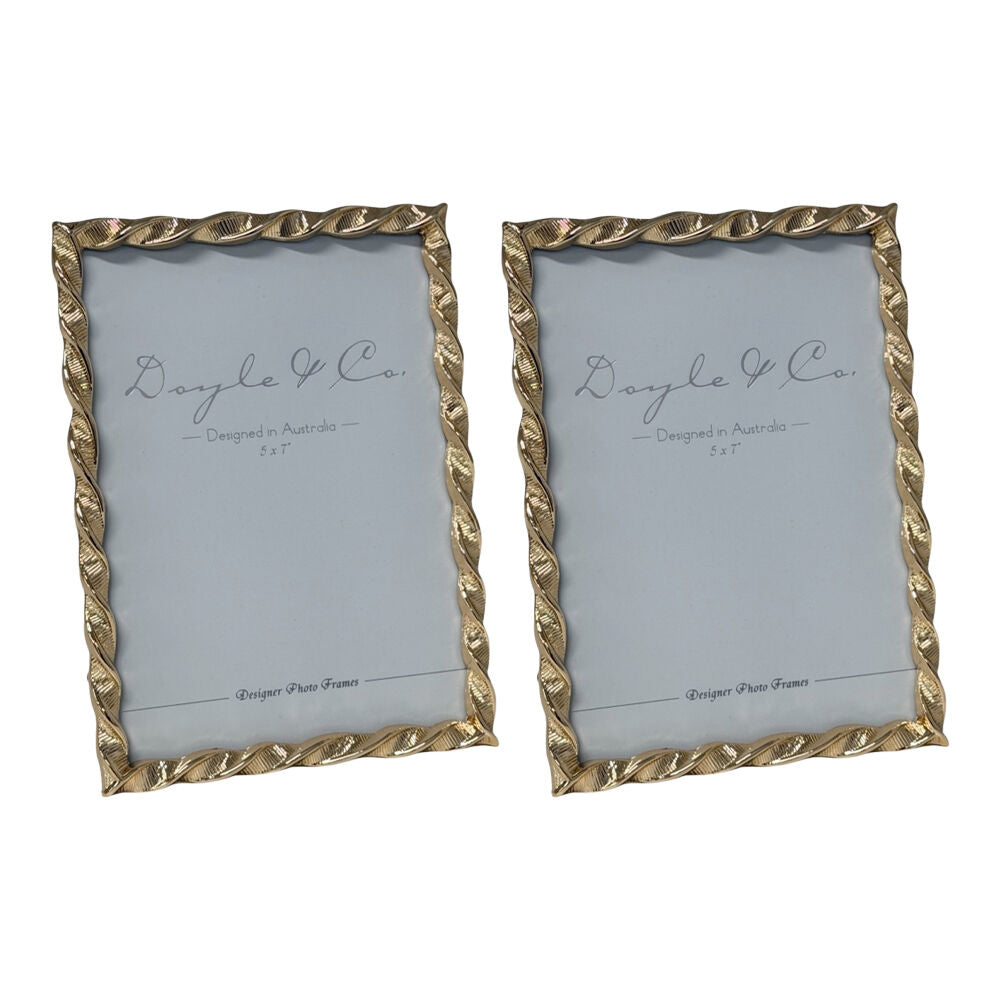 2PK SS Collective Gold Elegant Textured Twirl Rectangle Photo Frame 5x7
