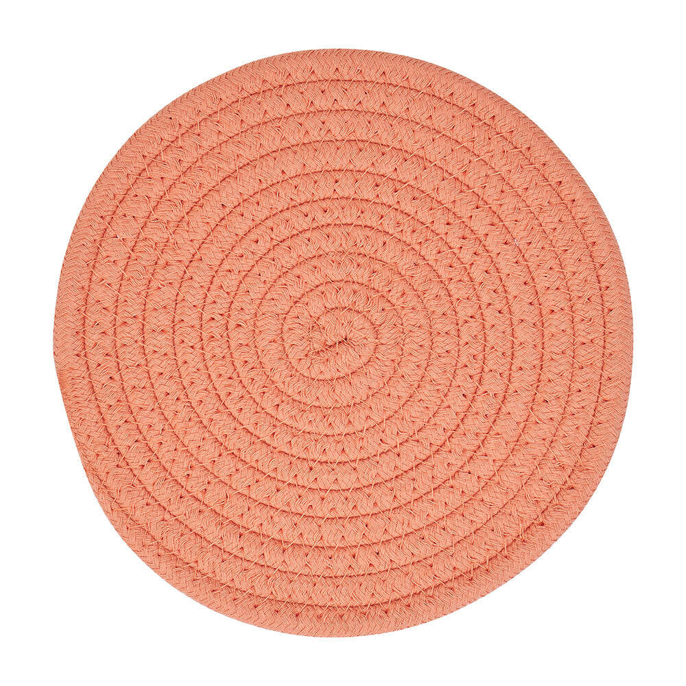 4PK Annabel Trends Rope Trivet Round 20cm Large - Coral