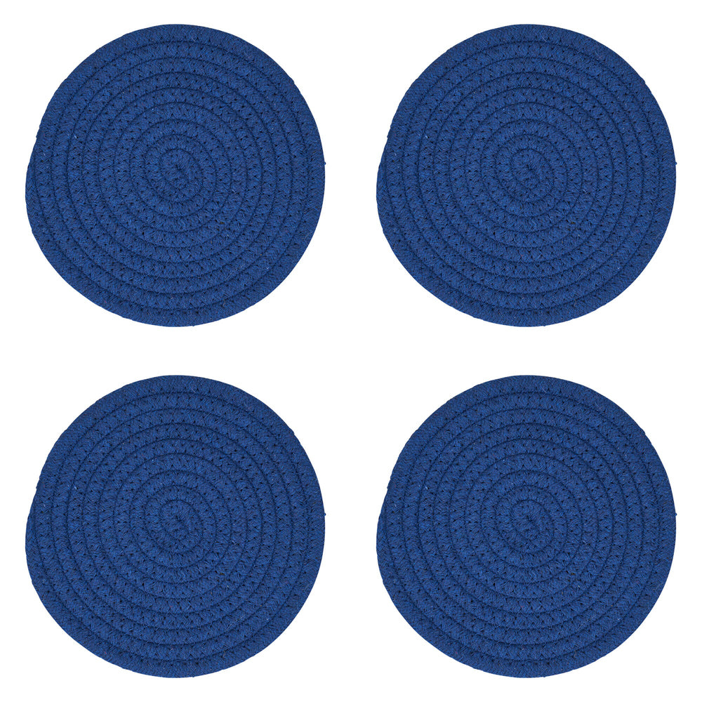 4PK Annabel Trends Rope Trivet Round 20cm Large - Navy