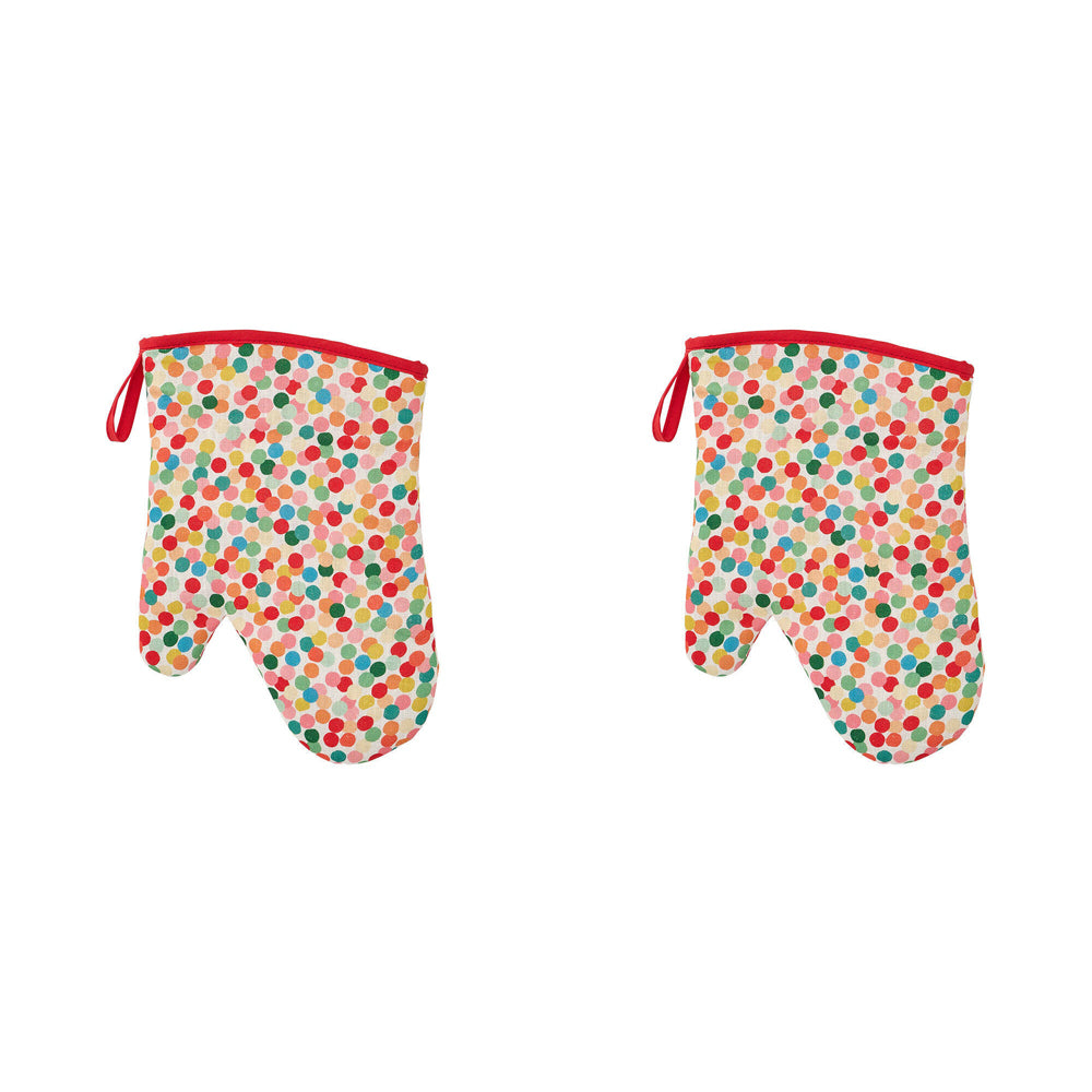 2PK Annabel Trends Linen Single Oven Mitt 18x26cm - Confetti