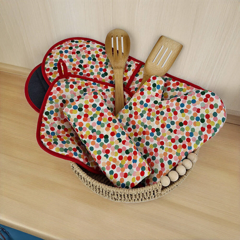 2PK Annabel Trends Linen Single Oven Mitt 18x26cm - Confetti