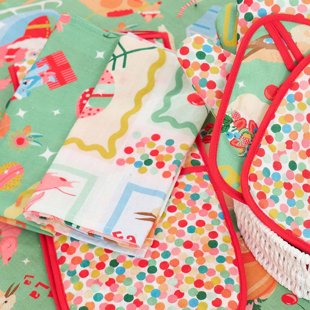 2PK Annabel Trends Linen Single Oven Mitt 18x26cm - Confetti