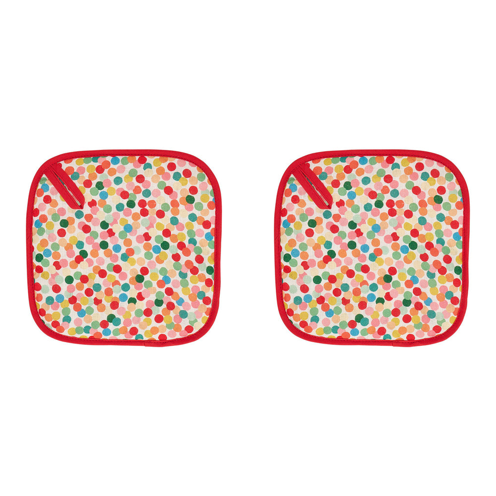 2PK Annabel Trends Linen Pot Holder Square 20cm - Confetti
