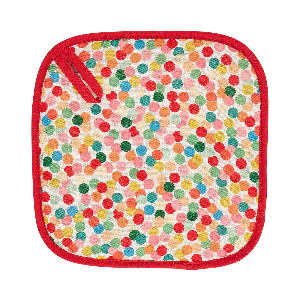 2PK Annabel Trends Linen Pot Holder Square 20cm - Confetti