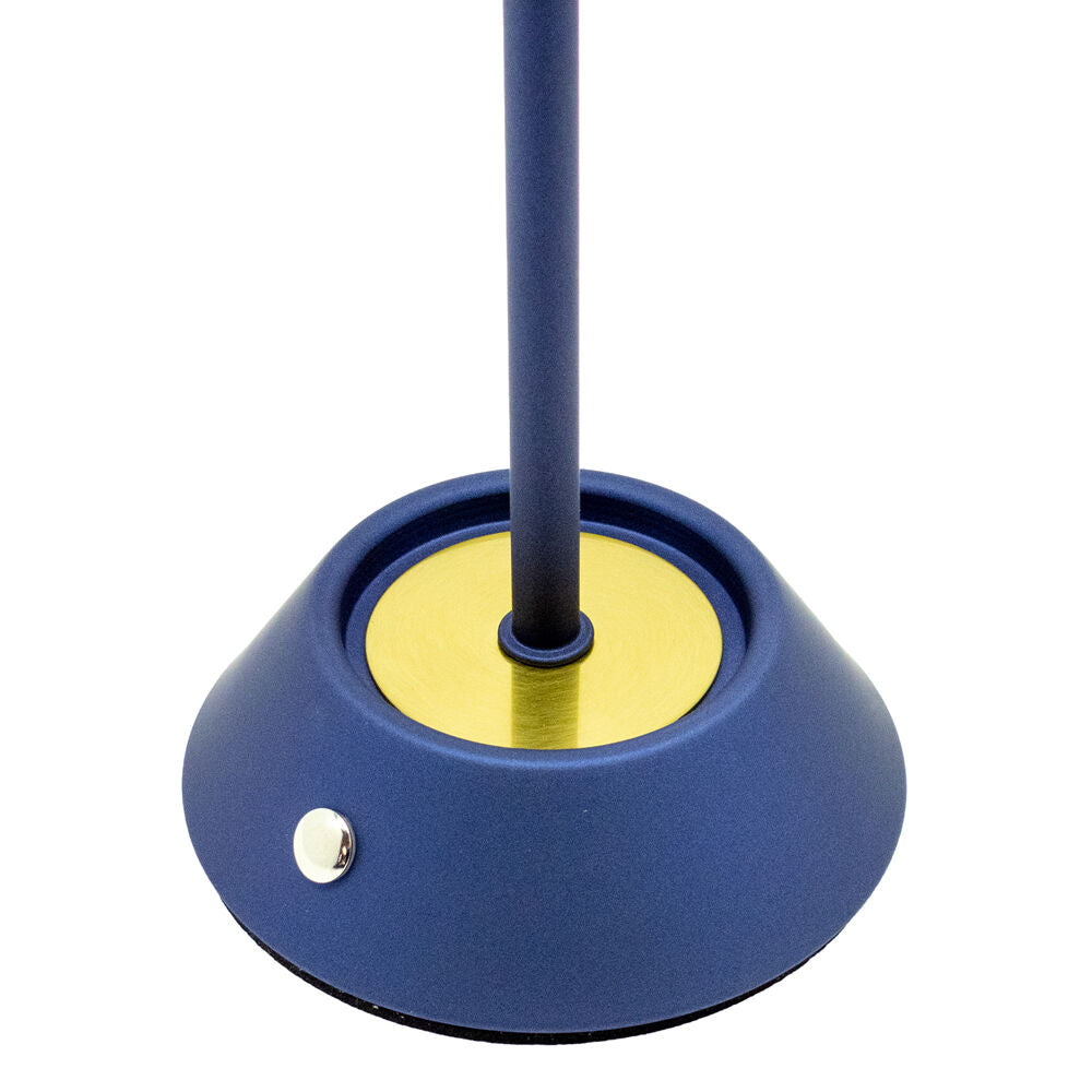 2PK Boyle Rechargeable LED Table Lamp with Cone Shade 10x10x28cm Matt Blue