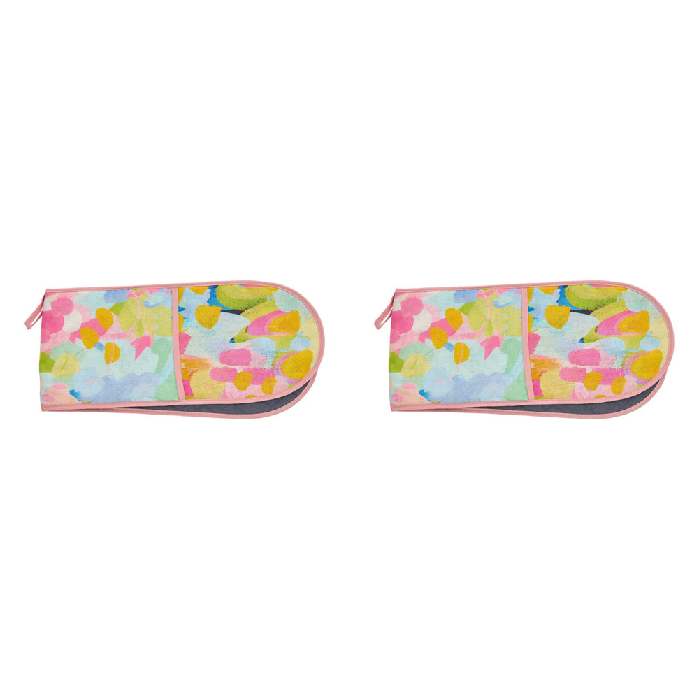 2PK Annabel Trends Linen Single Oven Mitt 82x18cm - Good Vibes