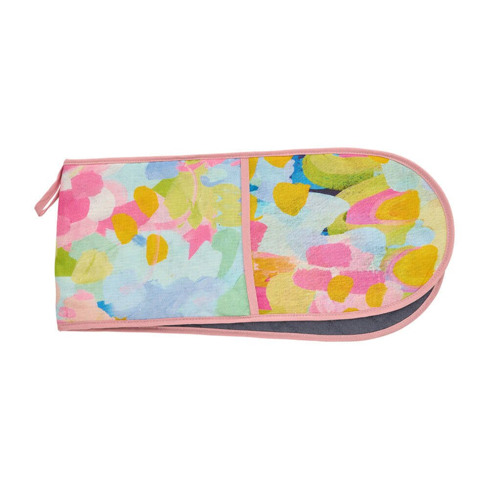 2PK Annabel Trends Linen Single Oven Mitt 82x18cm - Good Vibes