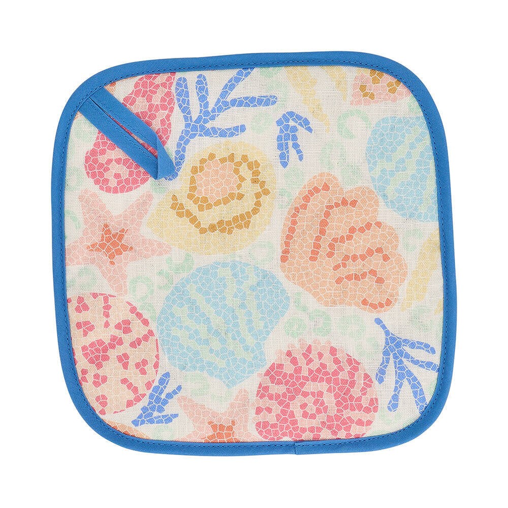 2PK Annabel Trends Linen Pot Holder Square 20cm - Shelly Beach