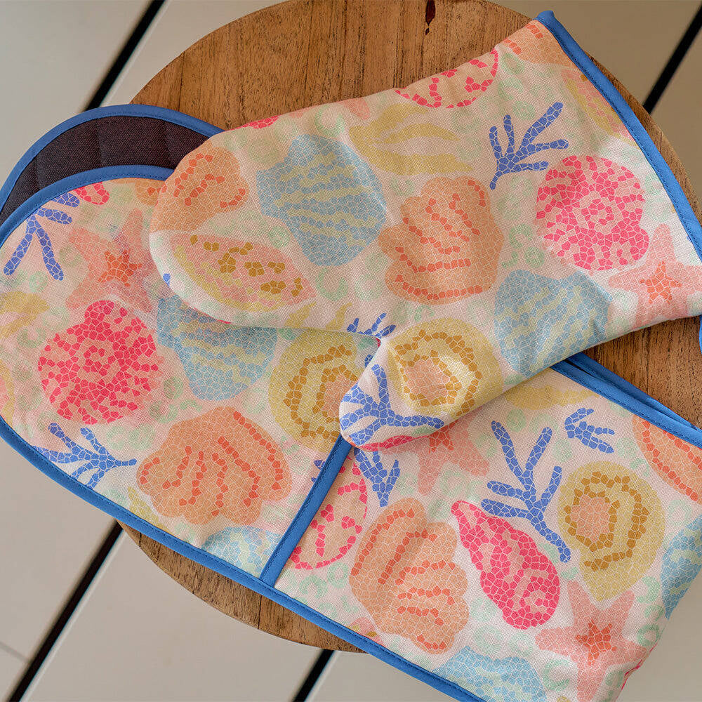 2PK Annabel Trends Linen Pot Holder Square 20cm - Shelly Beach