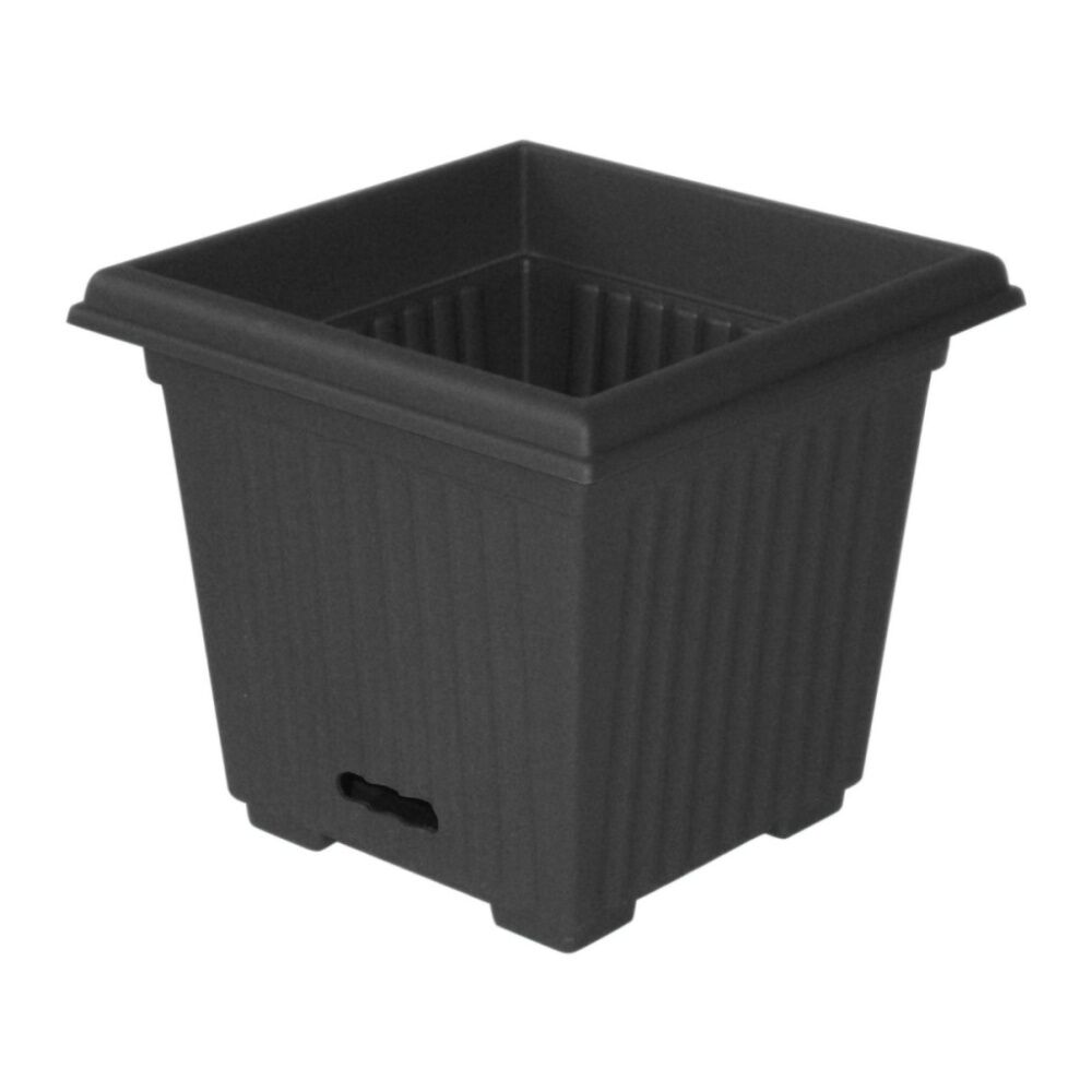 3PK Outdoorleisure WaterSaver Square Fluted 280mm Charcoal Outdoor Garden