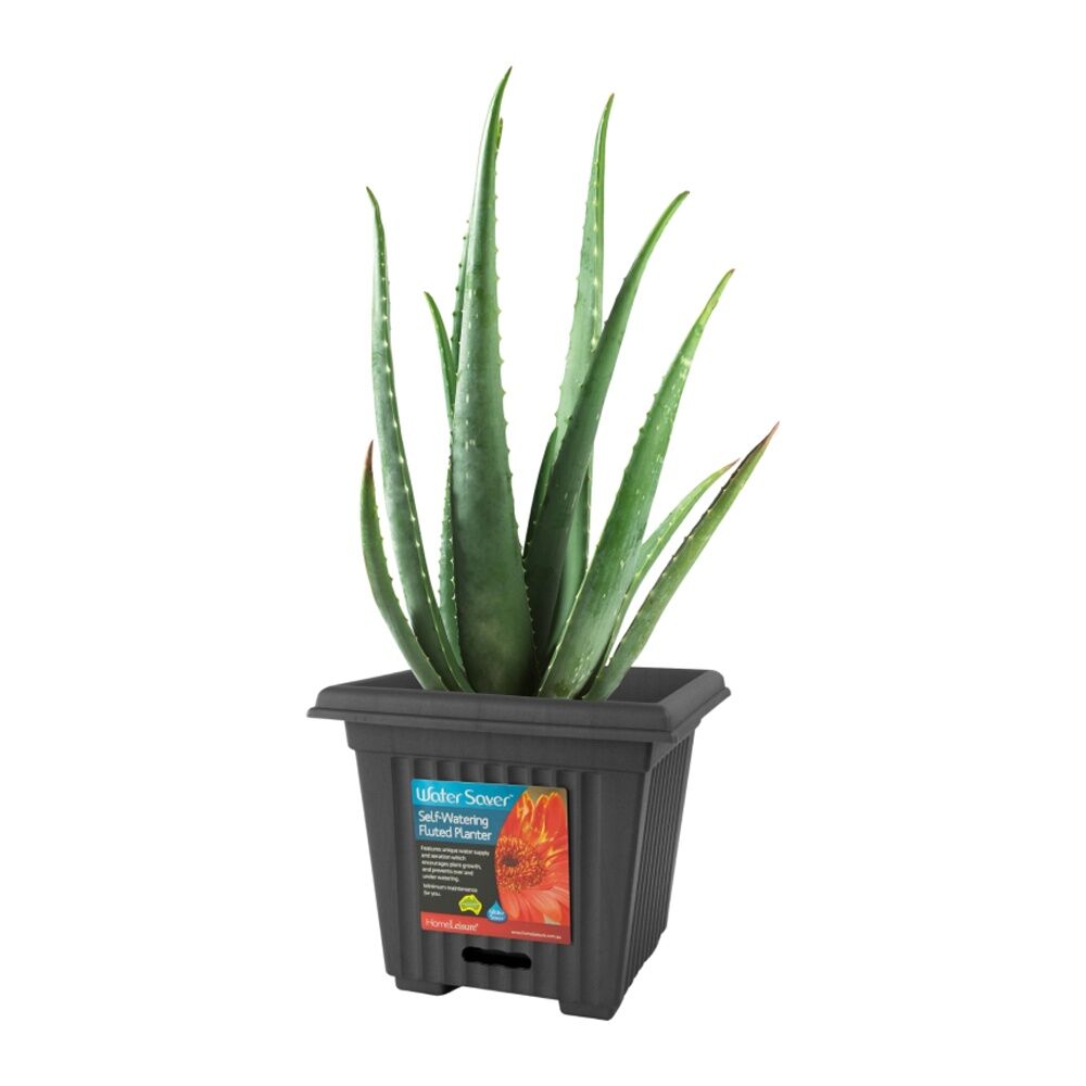 3PK Outdoorleisure WaterSaver Square Fluted 280mm Charcoal Outdoor Garden