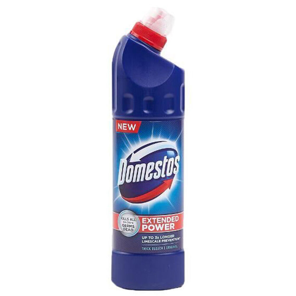 9PK Domestos Extended Power Thick Bleach Disinfectant Cleaner 750ml - Blue