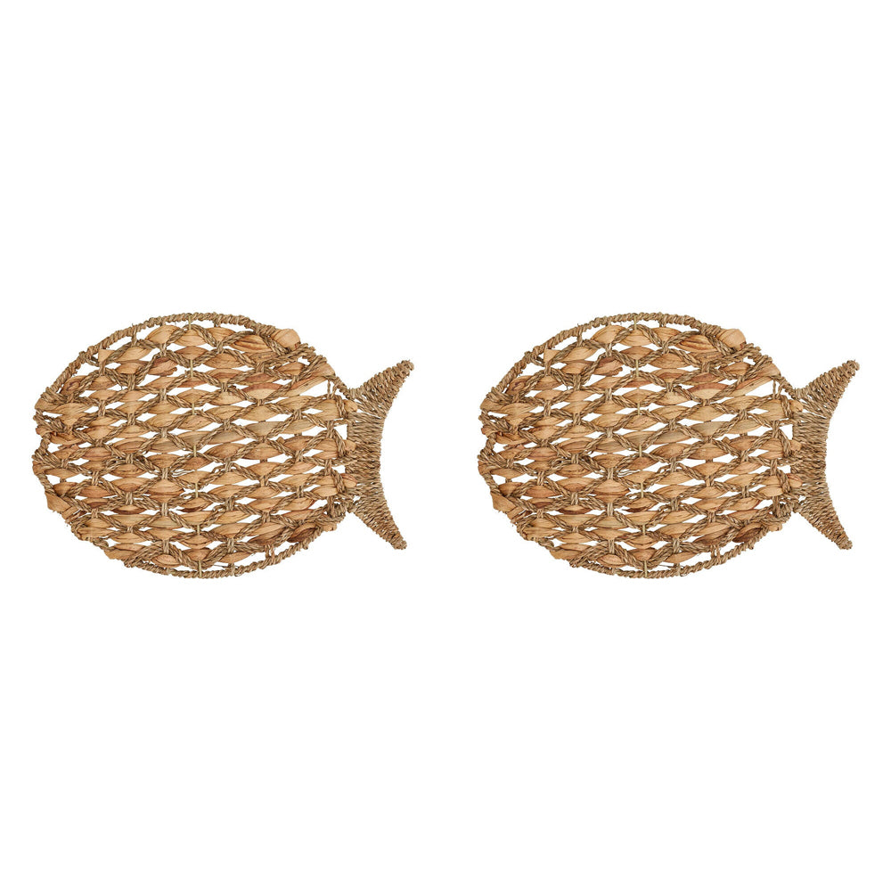 2PK Annabel Trends Water Hyacinth Placemat 44x33cm - Seaside Fish