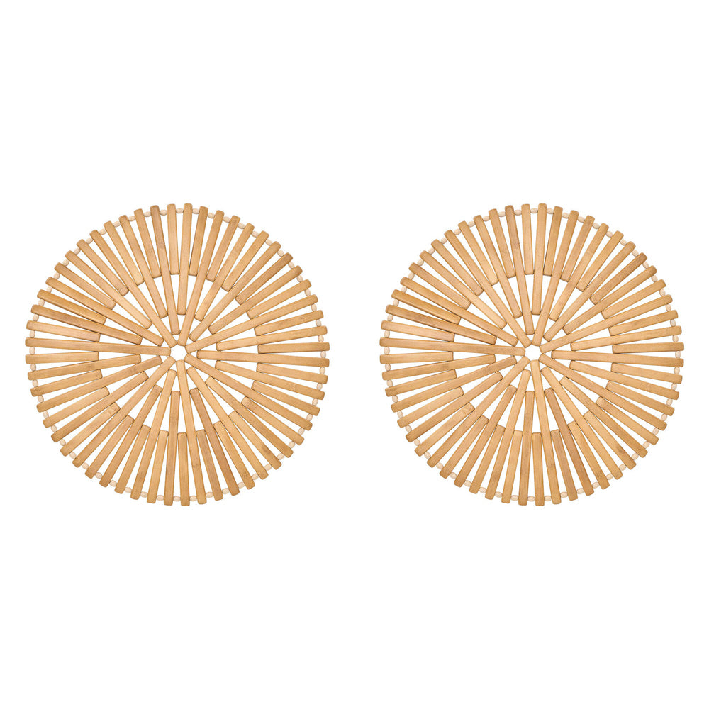 2PK Annabel Trends Bamboo Table Placemat 37cm Round - Natural