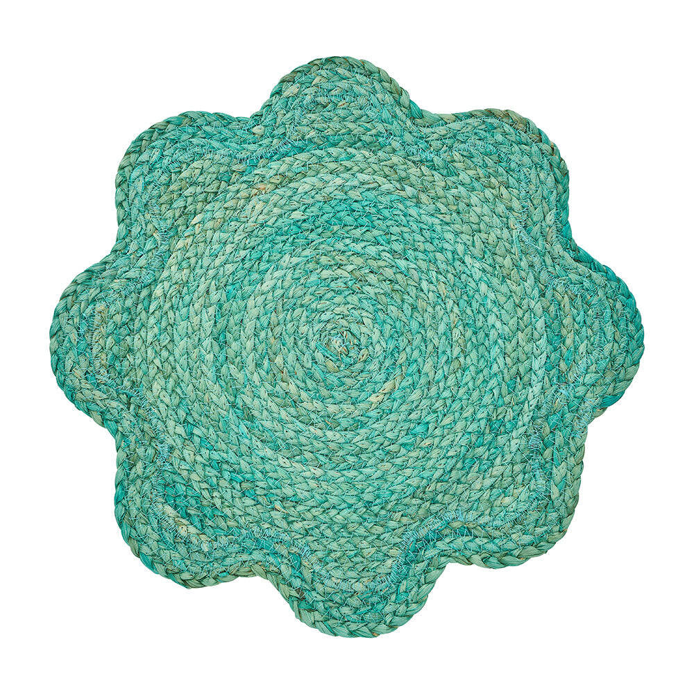 3PK Annabel Trends Wavy Dining Table Placemat 39cm - Aqua