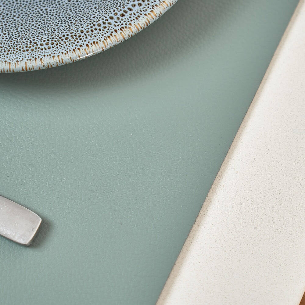 3PK Annabel Trends Recycled Leather Placemat 43.5x28.5cm Rectangle - Sage