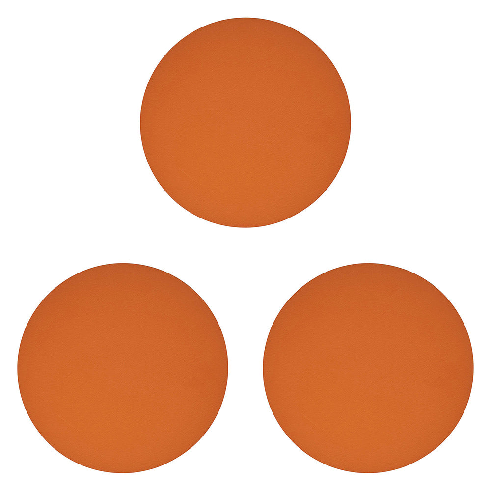 3PK Annabel Trends Recycled Leather Placemat 30cm Round - Tan