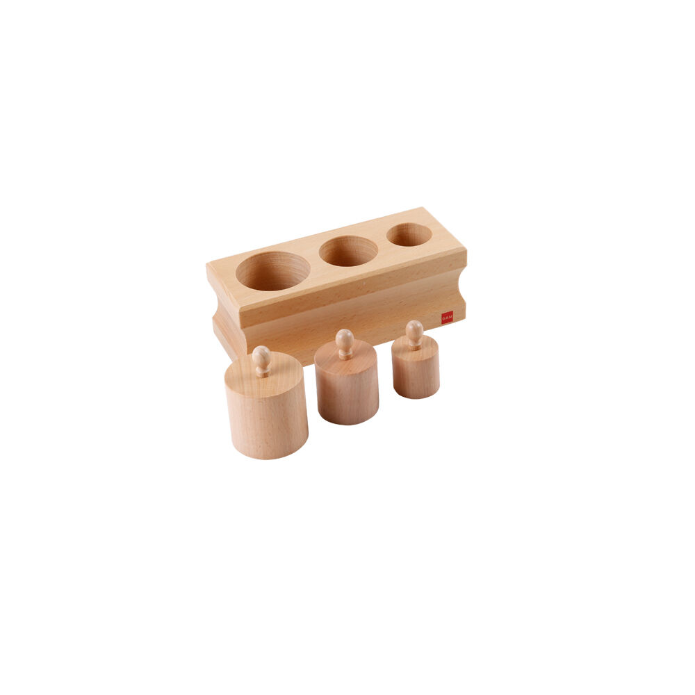 Gam Montessori 0-3 Cylinder Block #1 Wooden Educational Toy Brown Kids - 3y+