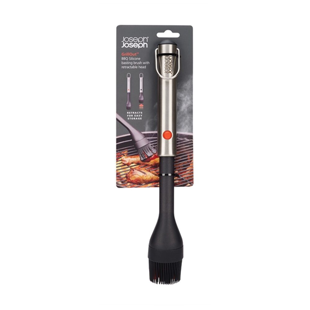 2PK Joseph Joseph GrillOut BBQ Basting Brush With Retractable Handle Steel