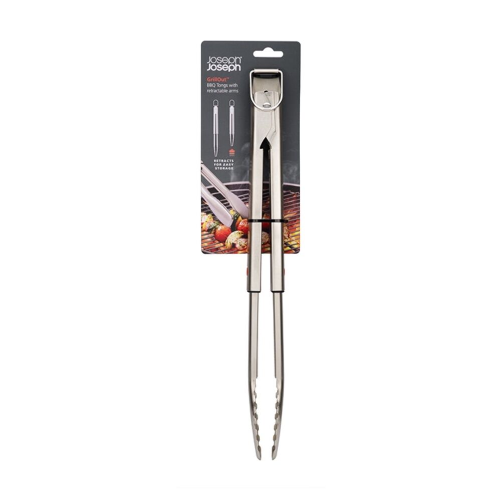 2PK Joseph Joseph GrillOut BBQ Tongs With Retractable Arms Stainless steel