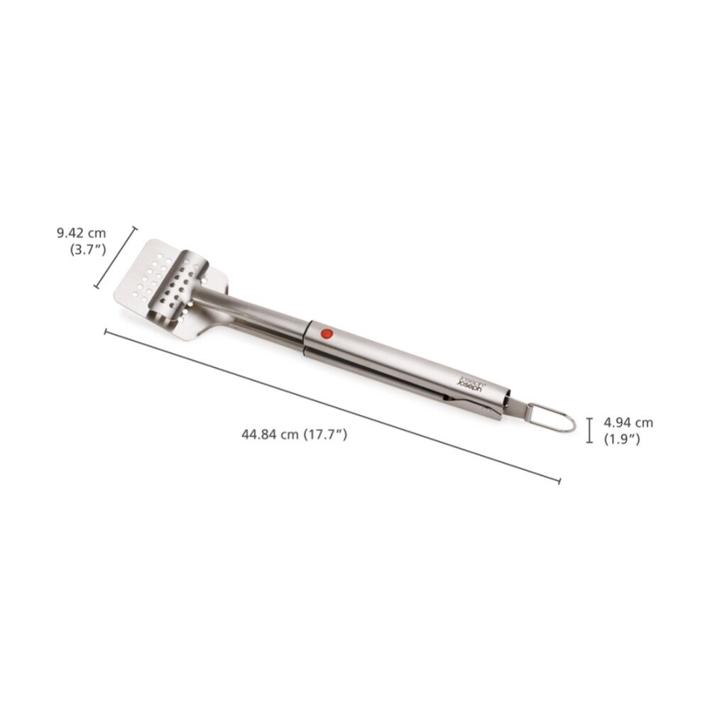 2PK Joseph Joseph GrillOut BBQ Turner Tongs Retractable & Easy Clean Steel