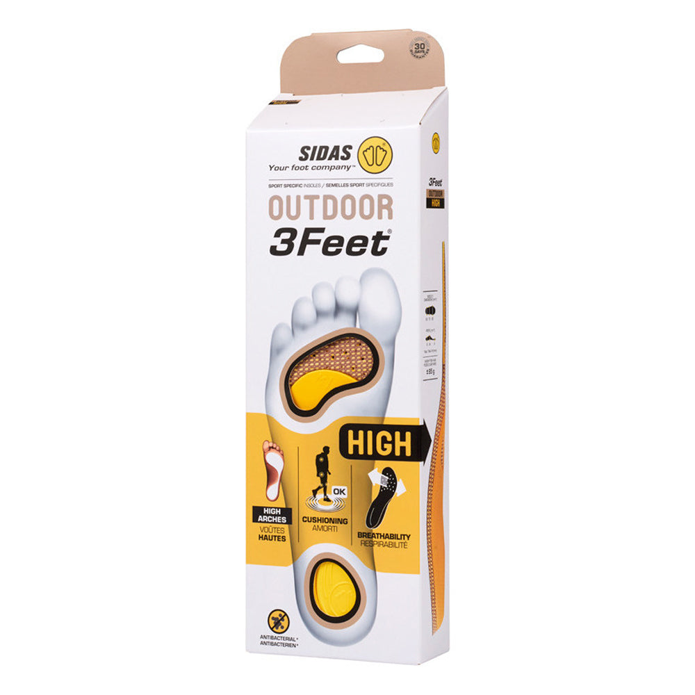 Sidas 3Feet Outdoor Hiking High Arch Support Shoe Insoles US M7-8/EU39-41