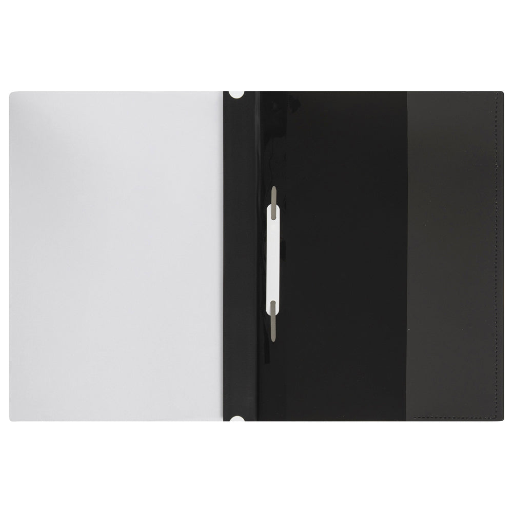 6PK Marbig Deluxe A4 Flat File Document Folder w/ Fastener - Black